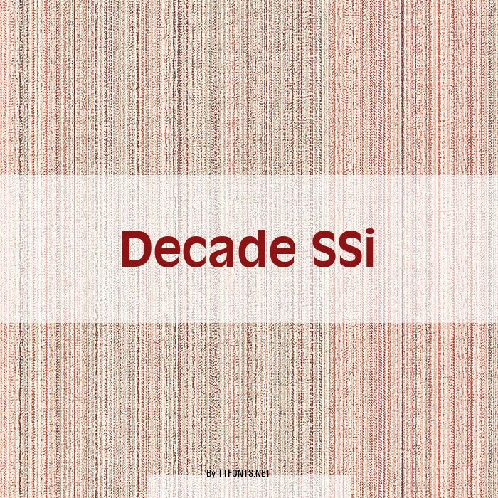 Decade SSi example